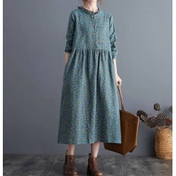 Elegant Midi Long Romantic Party Dress Autumn A-Line Dress