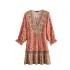 Floral Print Vestido Bohemian Dress