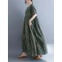 Oversized Vintage Cotton Linen Striped Dresses Casual Fashion