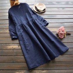 Embroidery Collar Vintage Long Shirt Dress