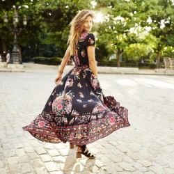 Vintage Boho Long Maxi Floral dress