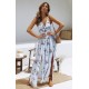 Boho Floral Halter Maxi Long Dress