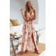Boho Floral Halter Maxi Long Dress