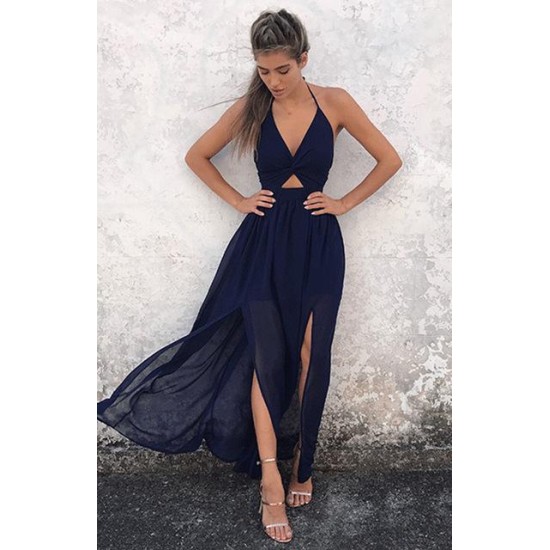 Boho Floral Halter Maxi Long Dress