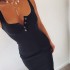 Knee-Length Dress Knitted Elastic Sleeveless Bodycon Dress