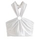 Printed Crop Top Elastic Bust Casual Chic Lady Halter Top Printed Crop Top Elastic Bust Casual Chic Lady Halter Top