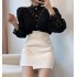 Chic Hollow Out Flower Lace Shirt Stand-Collar All-Match Summer Blouses