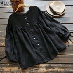 Fashion Ruffle Tunic Vintage Casual Linen Top