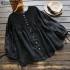 Fashion Ruffle Tunic Vintage Casual Linen Top