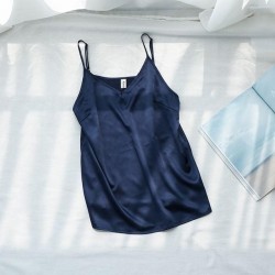 Spaghetti Strap V Neck Satin Silky Camisole Tank Tops