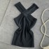 Sleeveless Women Crossed V-Neck Slim Tank Tops