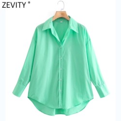 Simply Candy COlor Single Breasted Poplin Shirts Office Lady Long Sleeve