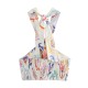 Printed Crop Top Elastic Bust Casual Chic Lady Halter Top Printed Crop Top Elastic Bust Casual Chic Lady Halter Top
