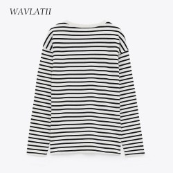 Striped Long Sleeve T-shirts Female Streetwear Cotton Tees Tops