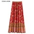 Bohemia  Ruffle Hem Hippie Women Tassel Bow Waist Swing Skirts