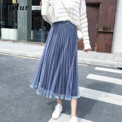 Ruffle Skirt Harajuku Casual High Waist Solid Color