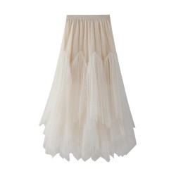 Women Long Tulle Skirts Ladies High Waist Tutu Maxi Skirts