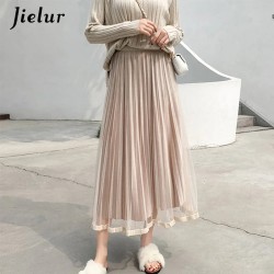 Ruffle Skirt Harajuku Casual High Waist Solid Color