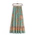 Bohemian Floral Print Beach Maxi Long A-Line Skirt