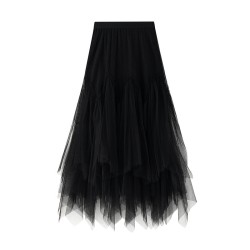 Women Long Tulle Skirts Ladies High Waist Tutu Maxi Skirts