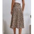 Polka Dot Print Long Maxi Split High Waist A-line Sun Skirt