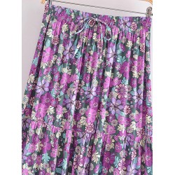 Vintage Chic Hippie Summer Tassel Elastic Waist Boho Skirt