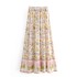 Vintage Chic Multi Floral Print Beach Bohemian Maxi Skirts
