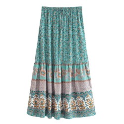 Vintage Chic Fashion Floral Print Beach Bohemian Skirts