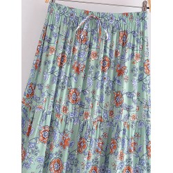 Vintage Chic Hippie Summer Tassel Elastic Waist Boho Skirt