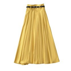 Women's Clothing Mid-length High Waist Hip Pleated Skirt