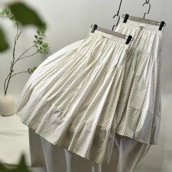 Vintage Polka dot Print Midi Long Skirts Style High Waist