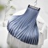 Vintage Pleated Midi Solid Skirt Fashion High Waist