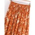 Floral Print Rayon Cotton Bohemian Beach A-line Maxi Skirts