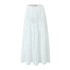 Embroidery Flower Spliced Lace Elastic Waist Ankle Long Skirt