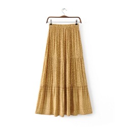 Leopard Maxi Boho Cotton Sexy Long Skirt Geometric Pattern Bohemian