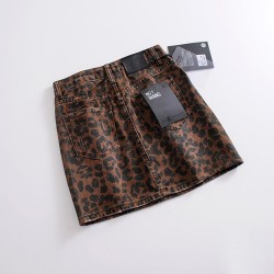 Sexy leopard print denim skirts