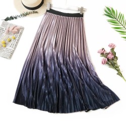Gradient Color Velvet Elegant Long Skirt
