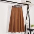 Velvet Female Midi Long Elegant Empire A-line Pleated Skirt