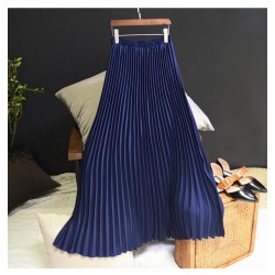 Vintage Pleated Midi Long Chiffon Skirt
