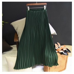 Vintage Pleated Midi Long Chiffon Skirt