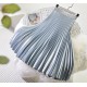 Metal Color Pleated Midi Skirt