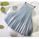 Metal Color Pleated Midi Skirt