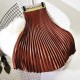 Metal Color Pleated Midi Skirt