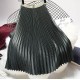 Metal Color Pleated Midi Skirt