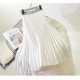 Metal Color Pleated Midi Skirt