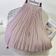Elegant Suede Pleated Midi Skirt