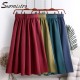 Midi Skirt With Belt High Waist