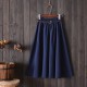 Midi Skirt With Belt High Waist