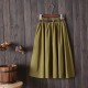 Midi Skirt With Belt High Waist
