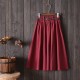 Midi Skirt With Belt High Waist